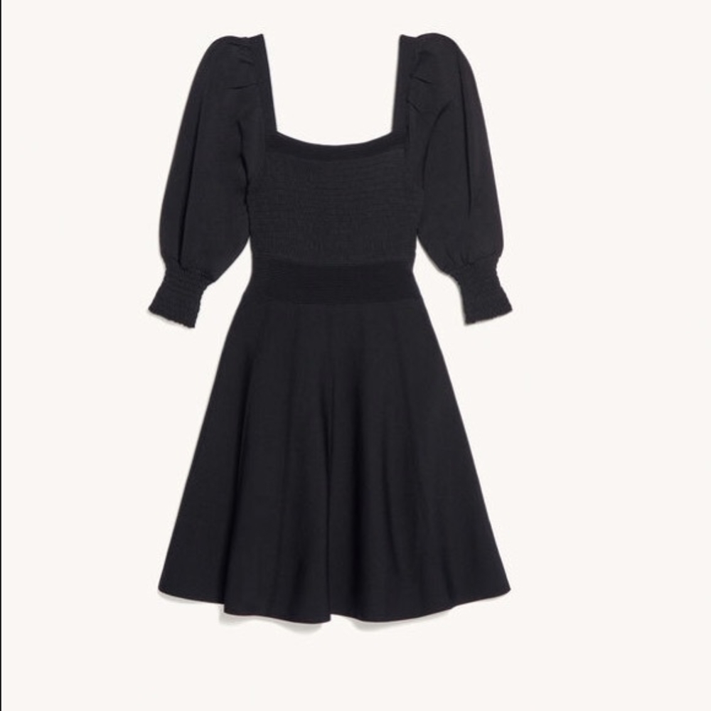 Sandro Black Puff Sleeve Dress